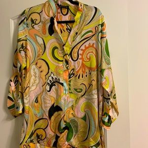 Zara Multi Colored Retro inspired Blouse